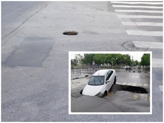 На Западном в Ростове снова появилась дыра в асфальте через месяц после ремонта