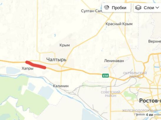 Трассу Ростов – Таганрог частично перекрыли из-за ремонта