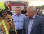 Василий Голубев побывал в штабе тушения лесного пожара в Усть-Донецком районе