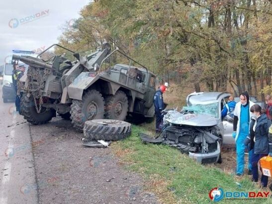 В Ростовской области в ДТП с военным «Уралом» погибла женщина