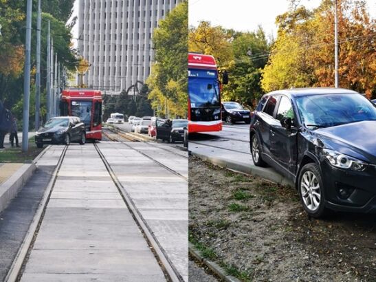 В Таганроге водитель иномарки устроил ДТП с трамваем