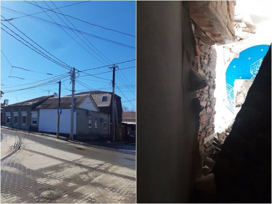 Хозяева разрушенного дома на Скачкова в Ростове уже неделю живут с баннером вместо стены