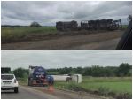 На трассе в Ростовской области опрокинулась фура