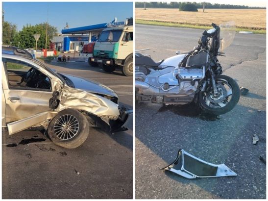 Мотоциклист и его пассажир пострадали в ДТП на трассе в Ростовской области