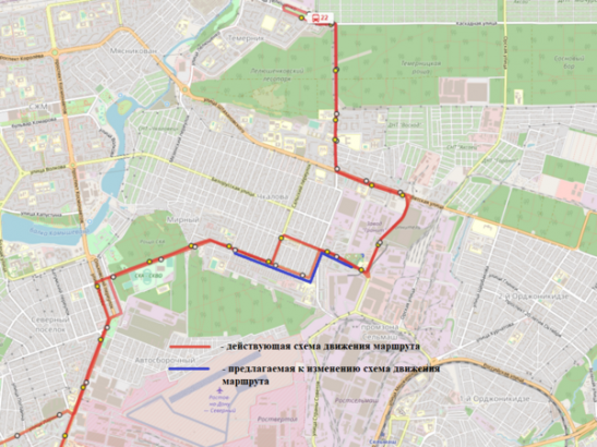 В Ростове схему движения автобуса № 22 планируют изменить