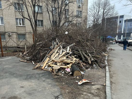 В Ростове на Вятской образовалась стихийная свалка из веток и опилок