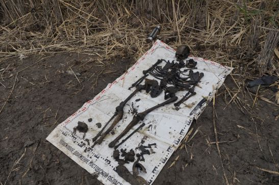 Поисковики на ощупь извлекали останки советских солдат из водоема в Ростовской области