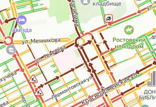 Ростов 24 декабря сковали девятибалльные пробки