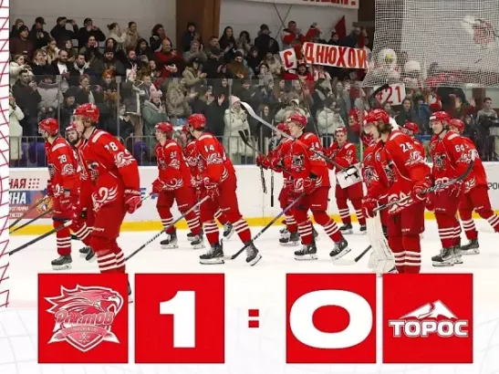 ХК «Ростов» обыграл «Торос» в матче ВХЛ со счетом 1:0