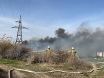 В Сальске вспыхнул крупный ландшафтный пожар