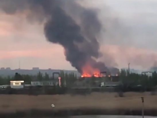 В Азовском районе произошел крупный ландшафтный пожар