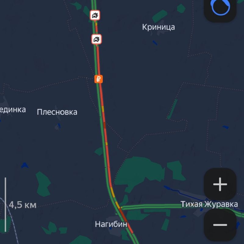 Гигантский затор образовался из-за ДТП на М-4