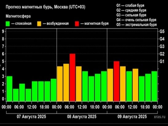 В Ростовской области 8 августа ожидаются мощные магнитные бури