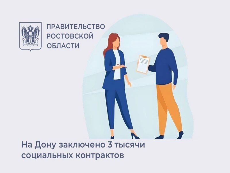 В Ростовской области заключено 3 тысячи социальных контрактов