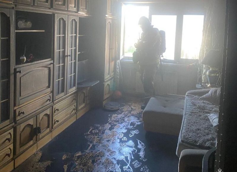 Кадры сгоревшей в Ростове квартиры на Северном обнародовало МЧС