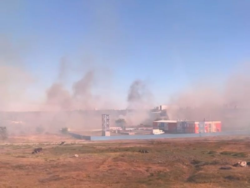 Крупный ландшафтный пожар у Северного кладбища в Ростове потушили
