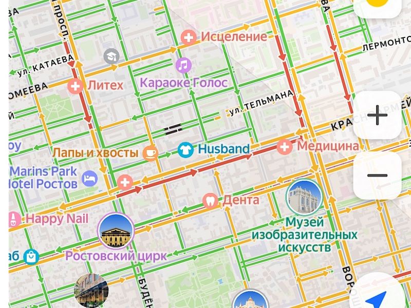 В центре Ростова из-за дождей образовались пробки