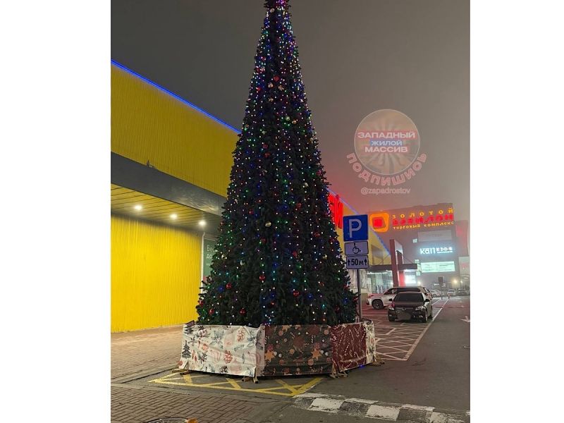 В Ростове установили первую новогоднюю ёлку