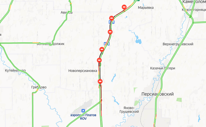 Гигантский затор из-за жесткого ДТП под Новочеркасском сковал движение на М-4