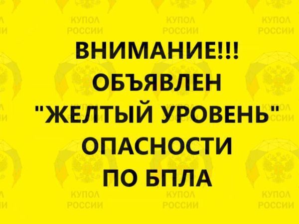 Желтый уровень беспилотной опасности объявлен в Ростовской области 14 января