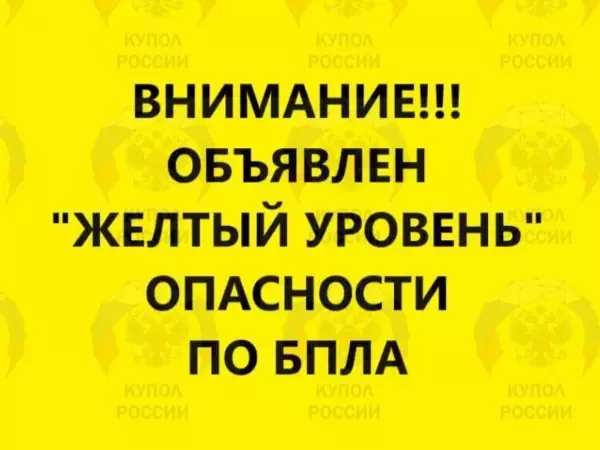 Желтый уровень беспилотной опасности объявлен в Ростовской области днем 1 января