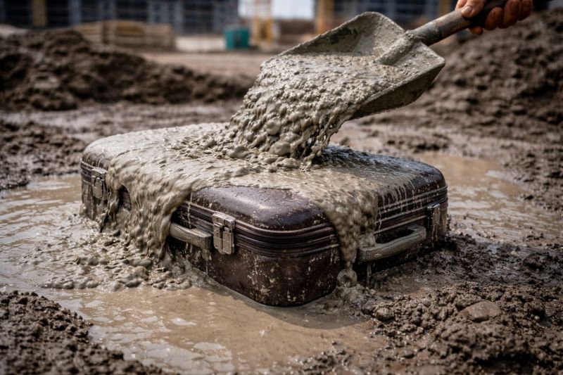 В Ростовской области нашли замурованным в бетоне чемодан с трупом женщины