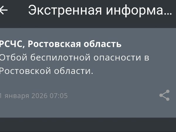 В Ростовской области 1 января сняли режим беспилотной опасности